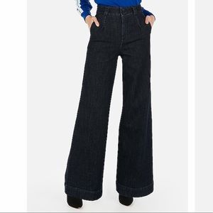 NWT express super high waist wide leg jeans